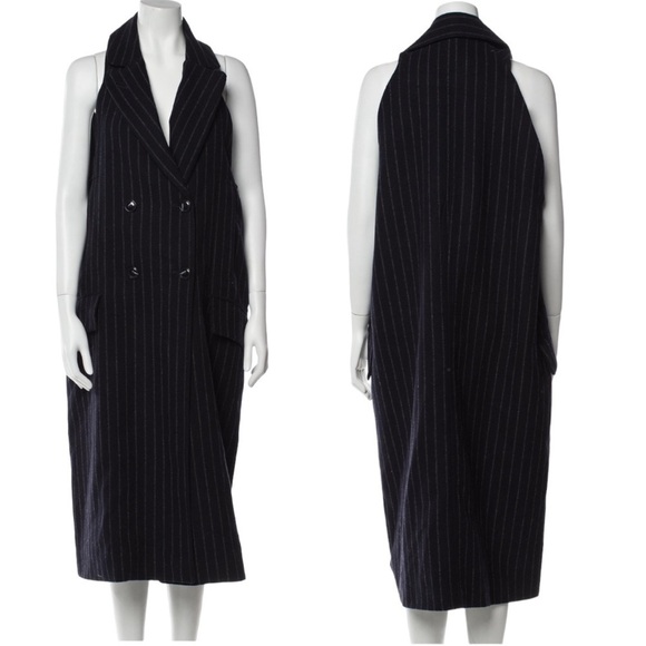 Baum Und Pferdgarten | NWT Darla Wool Blend Coat in Navy Pinstripe - Size Small - Picture 4 of 15
